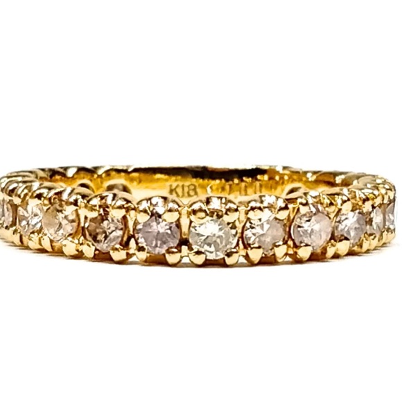 Dazzling natural 1 Ct diamonds champagne colors on 18k YG Ring size 5 - Picture 15 of 17